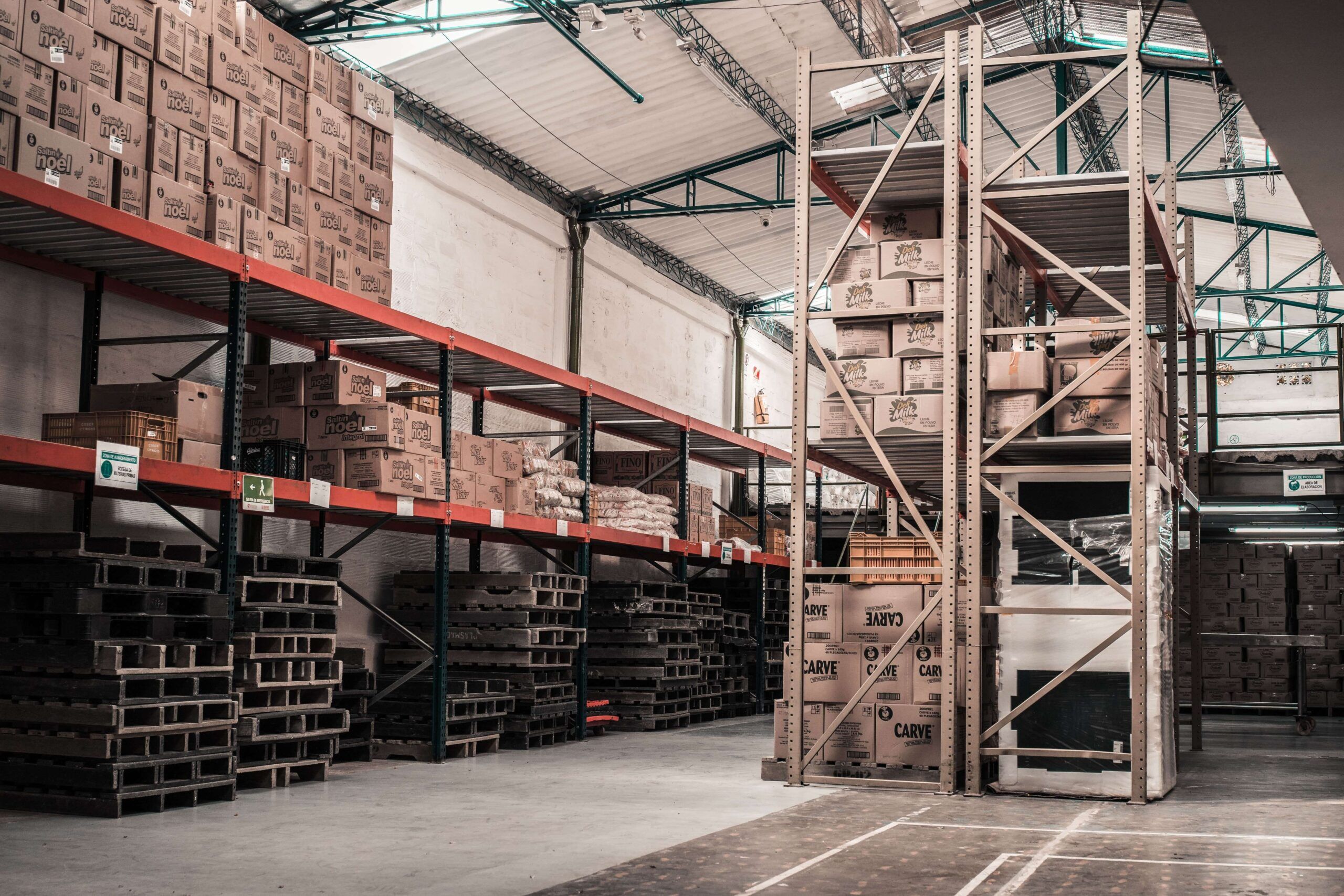 packaging materials being used in a warehouse